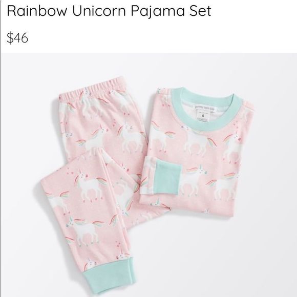 PBK Rainbow Unicorn Tight Fit Pajamas, 2T Blush Pink {AA} - Picture 1 of 3